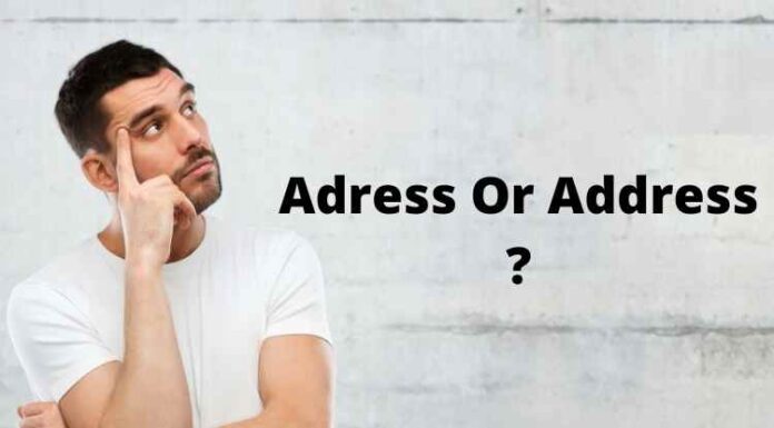 Adress Or Address : Which one is correct? Adress Or Address