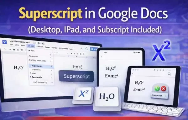 Superscript in Google Docs: A Complete, Practical Guide (Desktop, iPad, and Subscript Included) Superscript in Google Docs