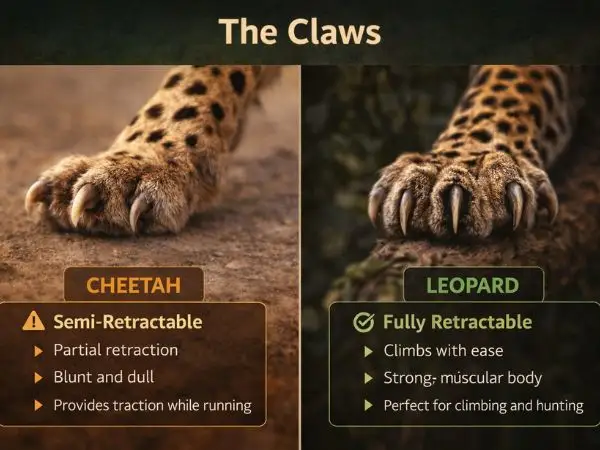 The claws of cheetahs and leopards