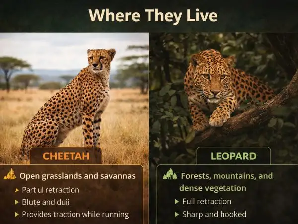 Where cheetahs and leopards live